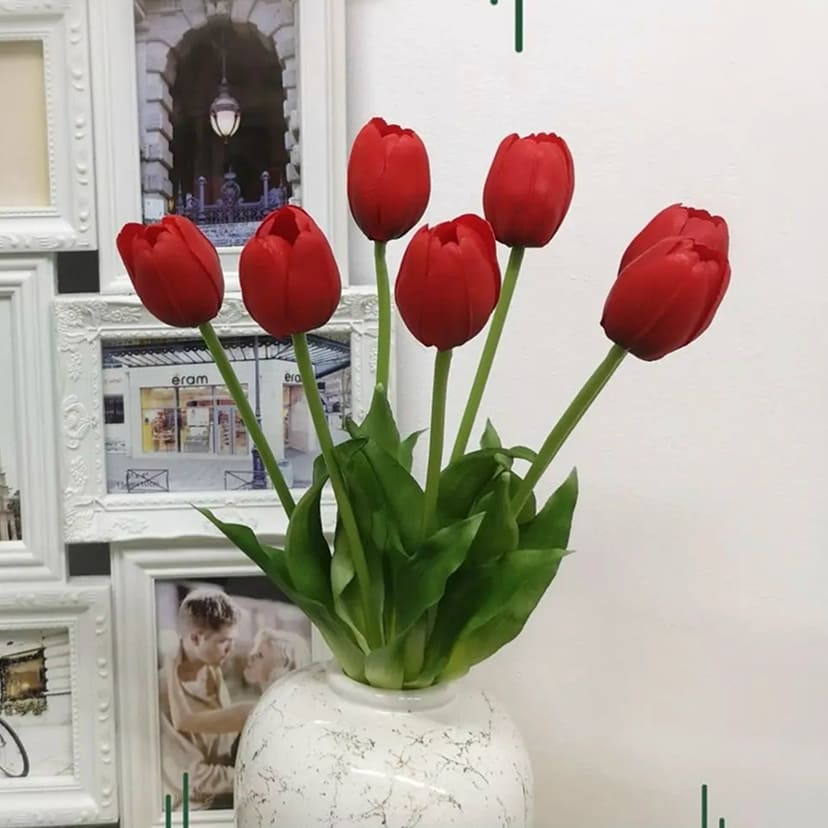 Искусственные цветы в Уфе | Цветы искусственные «Тюльпаны», красные, букет