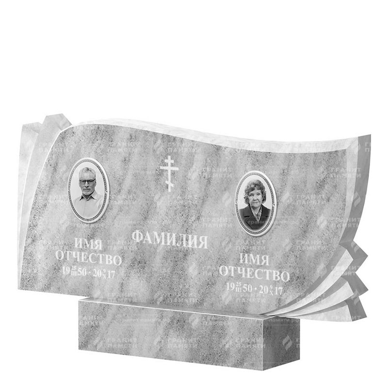 Памятники из мрамора в Уфе | Двойной мраморный памятник ФМ-265