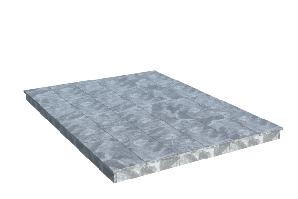 Площадки на могилу в Уфе | Площадка с вертикальной (10 см) мраморной облицовкой