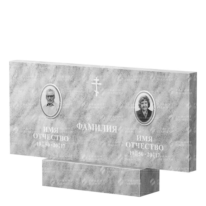 Памятники из мрамора в Уфе | Двойной мраморный памятник, прямой