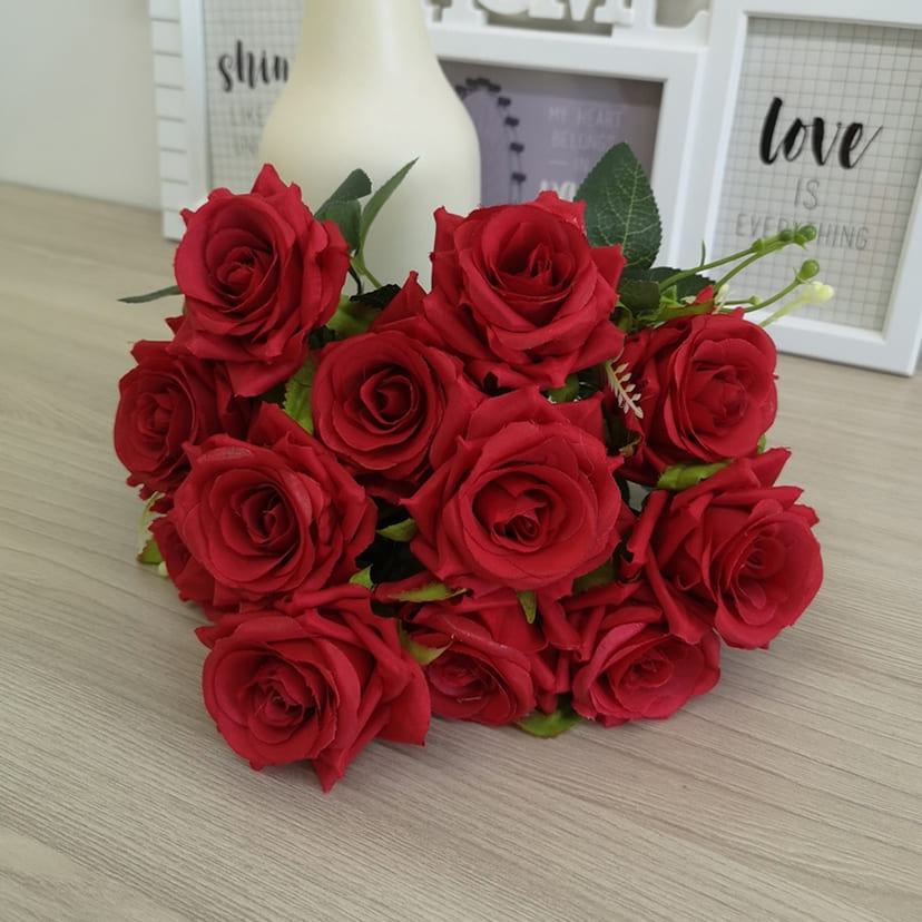 Искусственные цветы в Уфе | Цветы искусственные «Розы острые», красные, букет