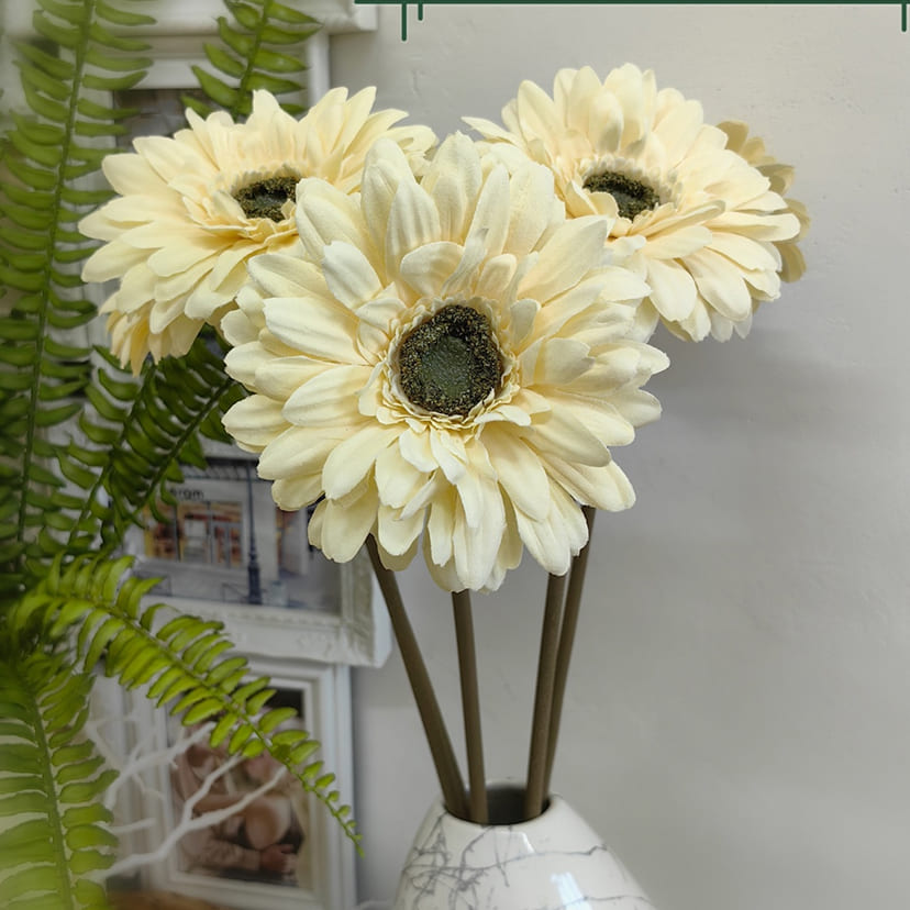 Искусственные цветы в Уфе | Цветок искусственный «Гербера», молочно-персиковая, одиночный