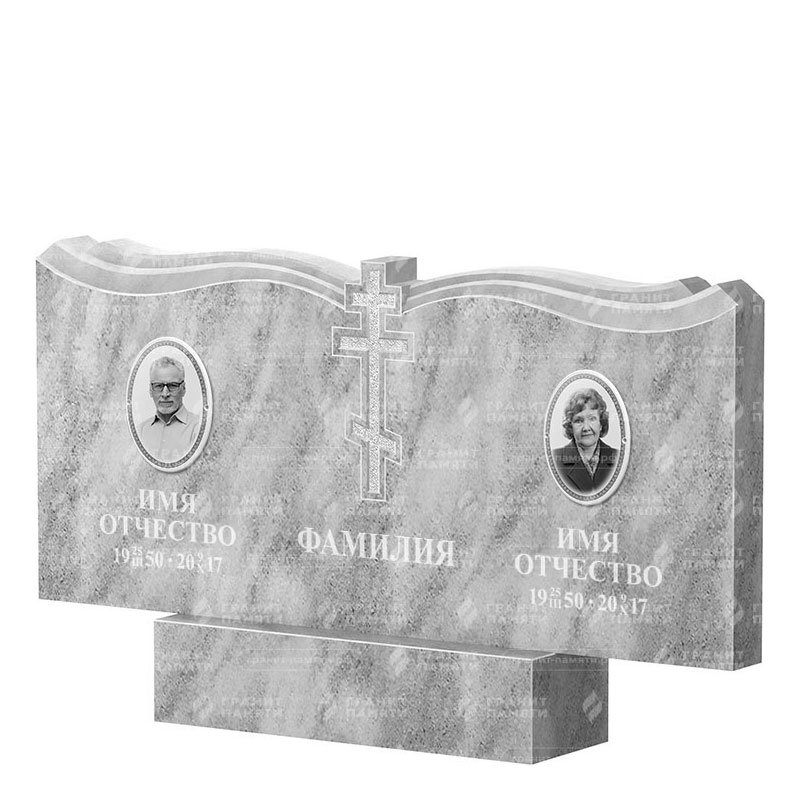 Памятники из мрамора в Уфе | Двойной мраморный памятник ФМ-262