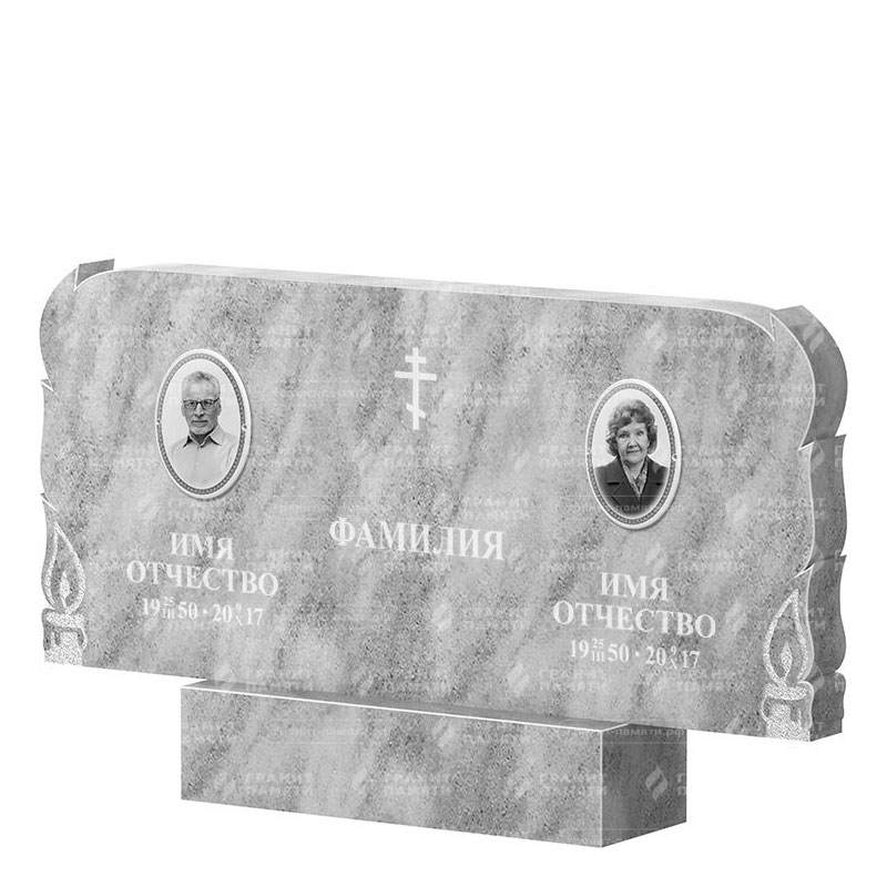 Памятники из мрамора в Уфе | Двойной мраморный памятник ФМ-133