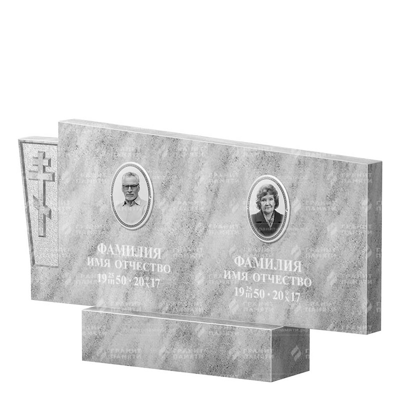 Памятники из мрамора в Уфе | Двойной мраморный памятник ФМ-137