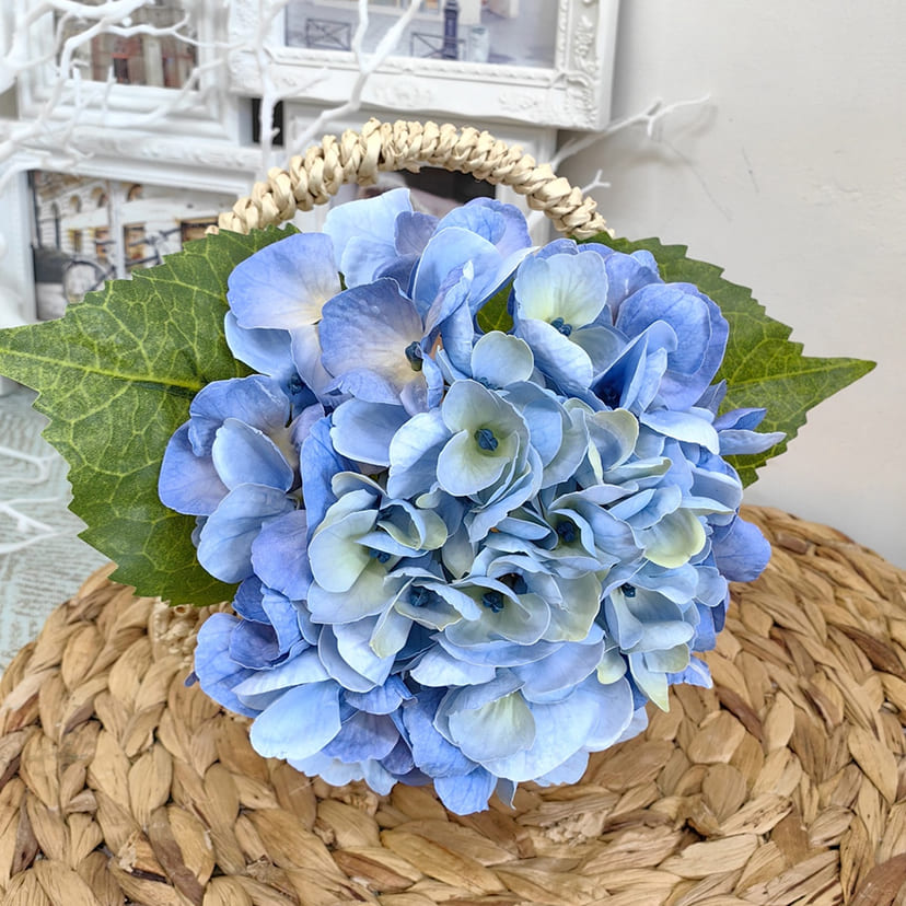 Искусственные цветы в Уфе | Цветок искусственный «Гортензия», голубая, одиночный