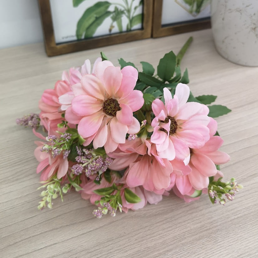 Искусственные цветы в Уфе | Цветы искусственные «Ромашки с бутонами», розовые, букет