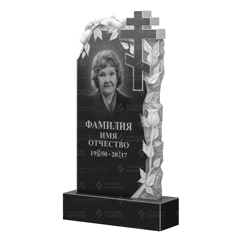 Памятники из гранита с цветами в Уфе | Гранитный памятник ФГ-088