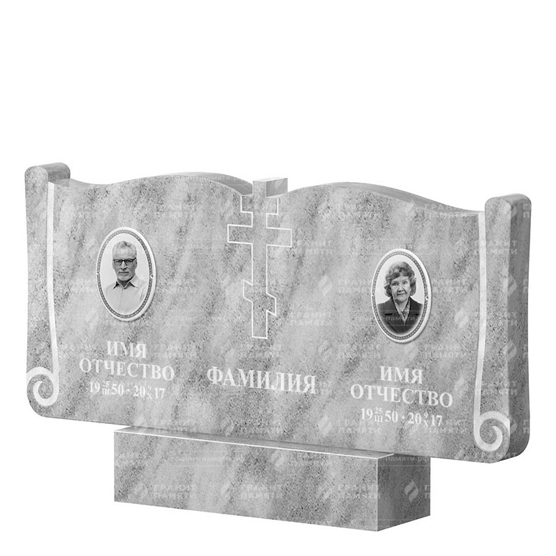 Памятники из мрамора в Уфе | Двойной мраморный памятник ФМ-263