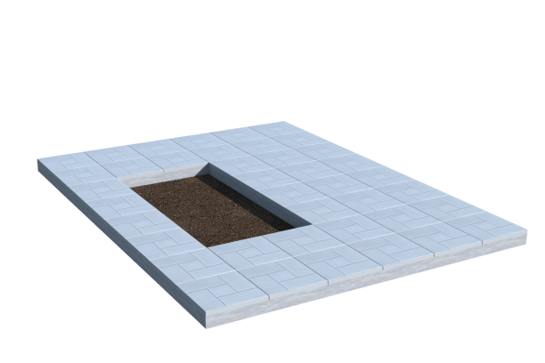 Площадки на могилу в Уфе | Площадка с тротуарной плиткой (под цветник)