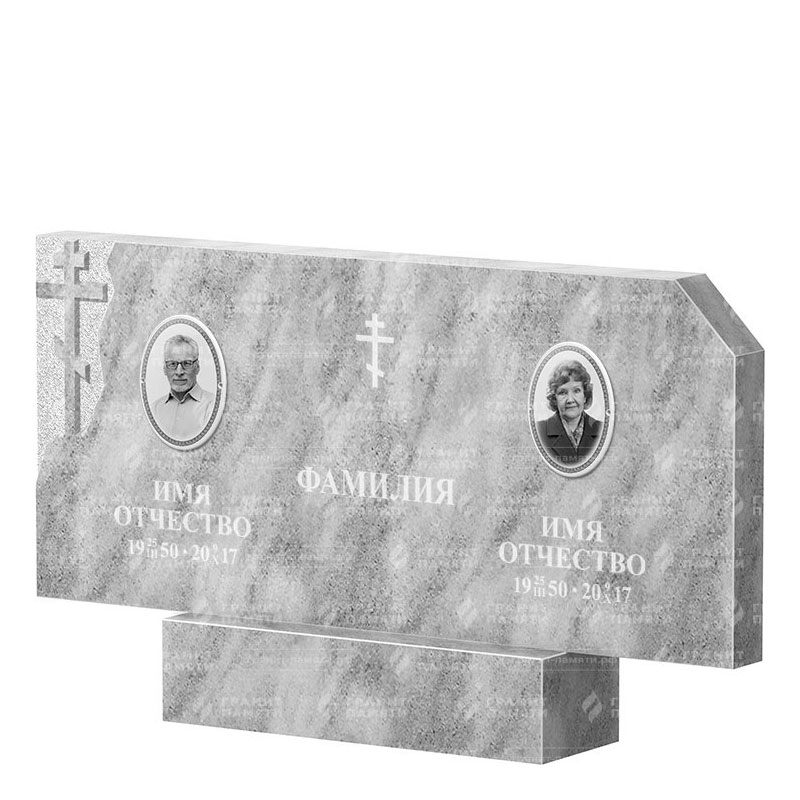 Памятники из мрамора в Уфе | Двойной мраморный памятник ФМ-134
