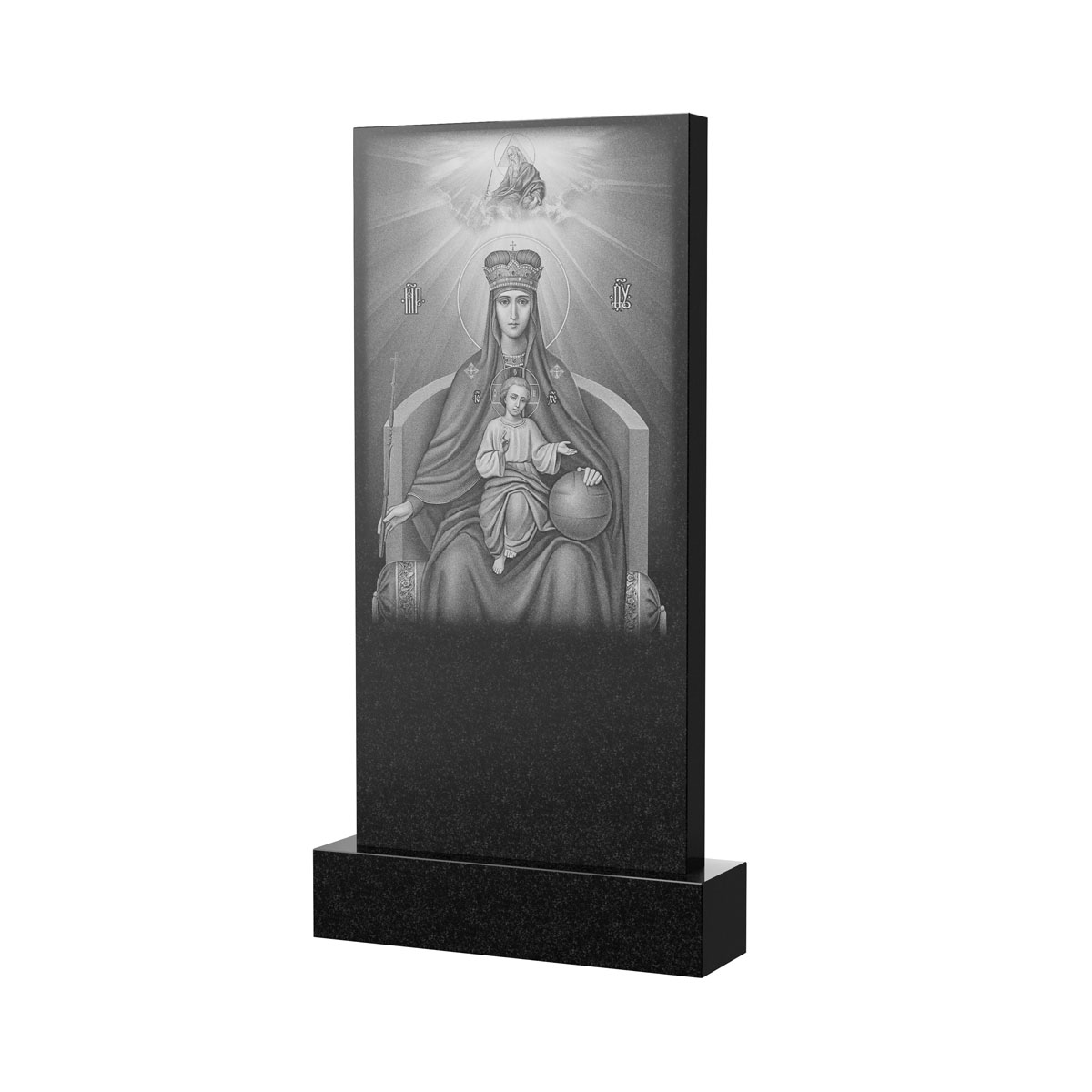 Оборотная сторона | Оформление оборотной стороны стелы с Богородицей, рисунок ОБ-037