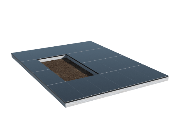 Площадки на могилу в Уфе | Площадка с облицовкой гранитом Габбро (под цветник)