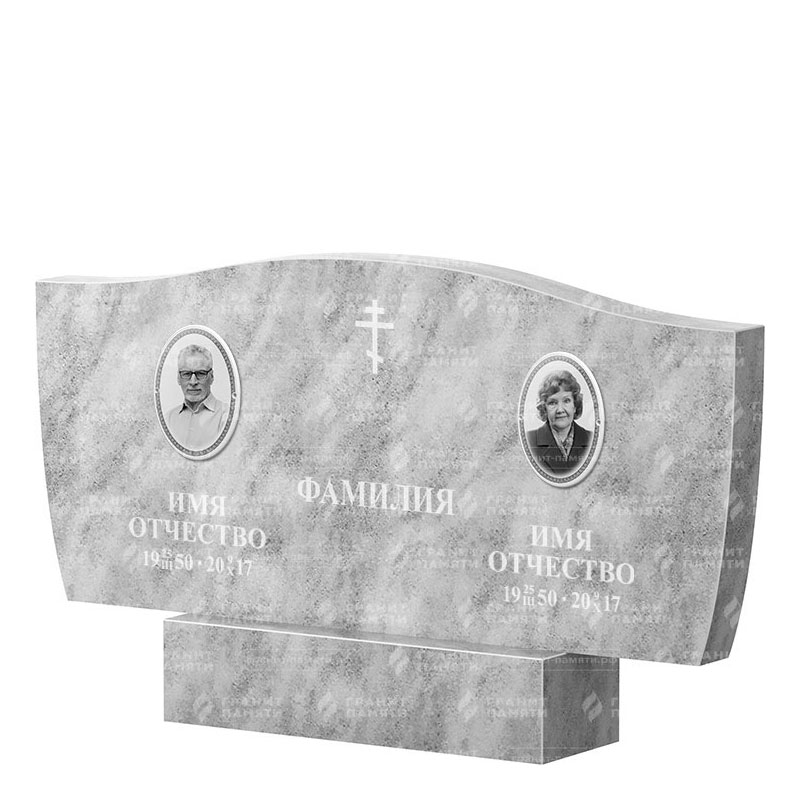 Памятники из мрамора в Уфе | Двойной мраморный памятник ФМ-258