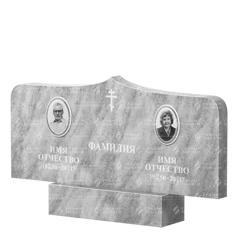 Памятники из мрамора в Уфе | Двойной мраморный памятник ФМ-260