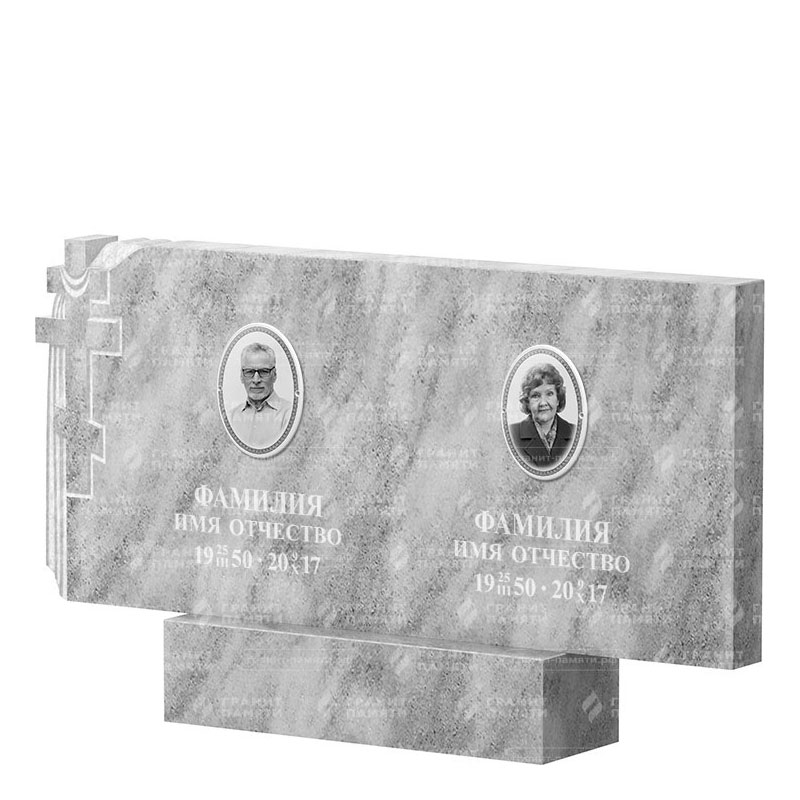 Памятники из мрамора в Уфе | Двойной мраморный памятник ФМ-139