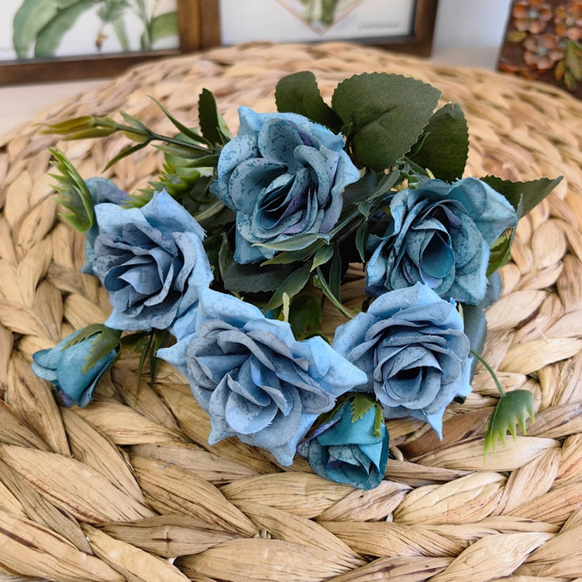 Искусственные цветы в Уфе | Цветы искусственные «Розы», синие, букет