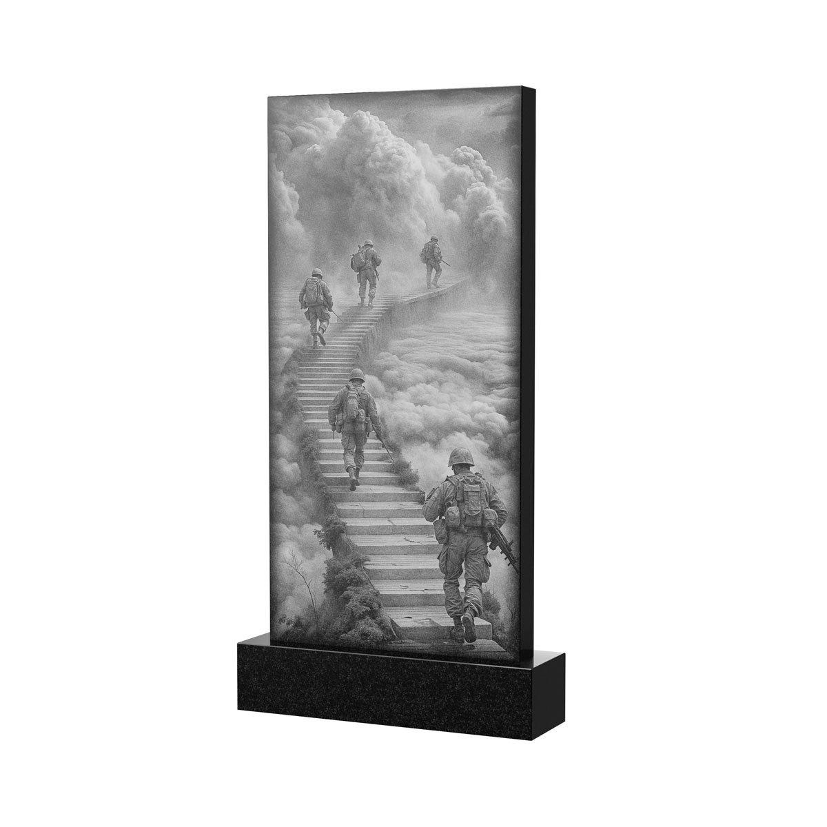 Оборотная сторона | Оформление оборотной стороны стелы с воином, рисунок ОБ-006