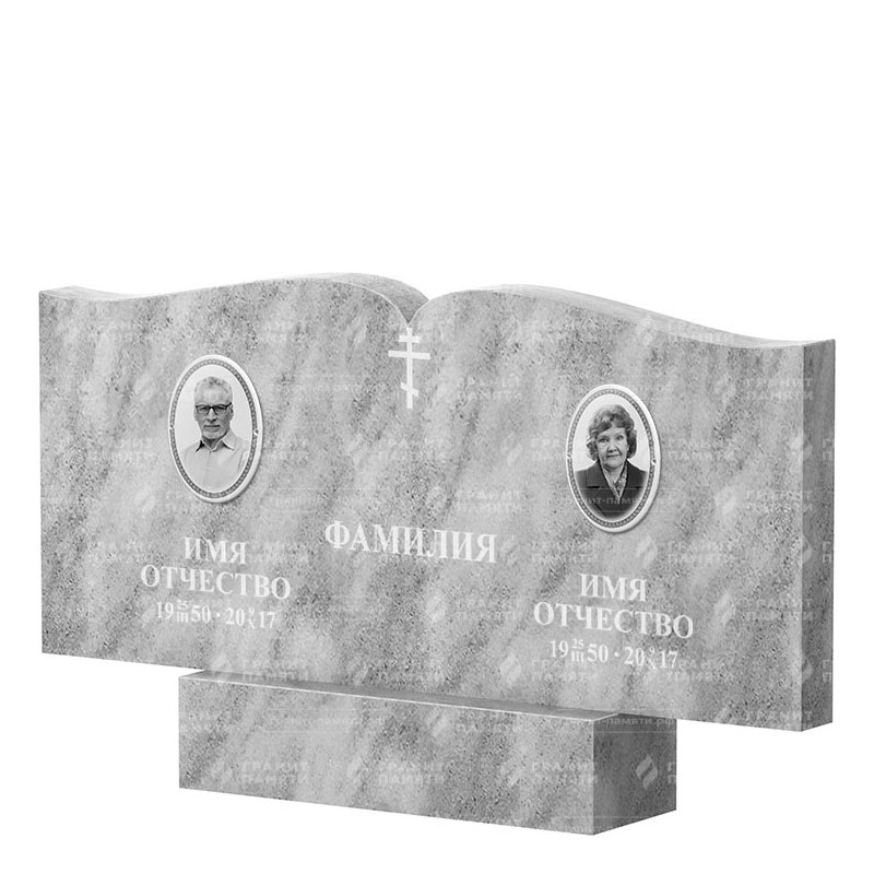 Памятники из мрамора в Уфе | Двойной мраморный памятник ФМ-259
