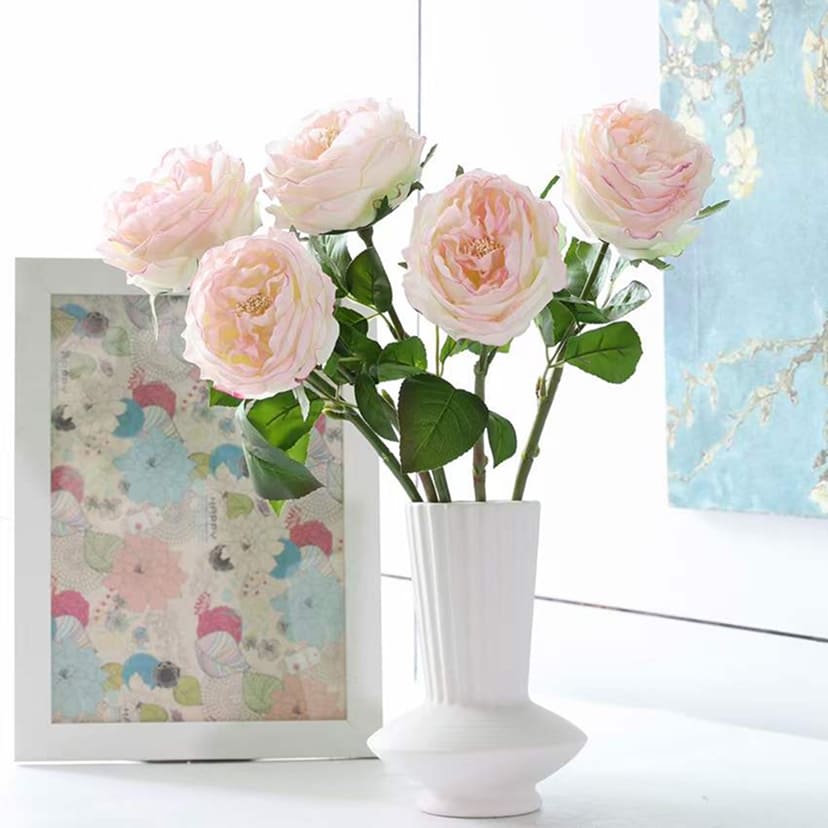 Искусственные цветы в Уфе | Цветок искусственный «Роза пионовидная», молочно-розовая, одиночный