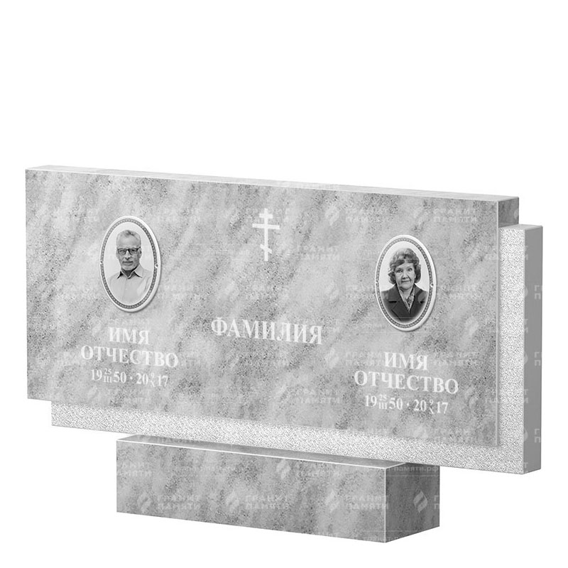 Памятники из мрамора в Уфе | Двойной мраморный памятник ФМ-132